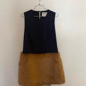 Faux Fur Formal Dress